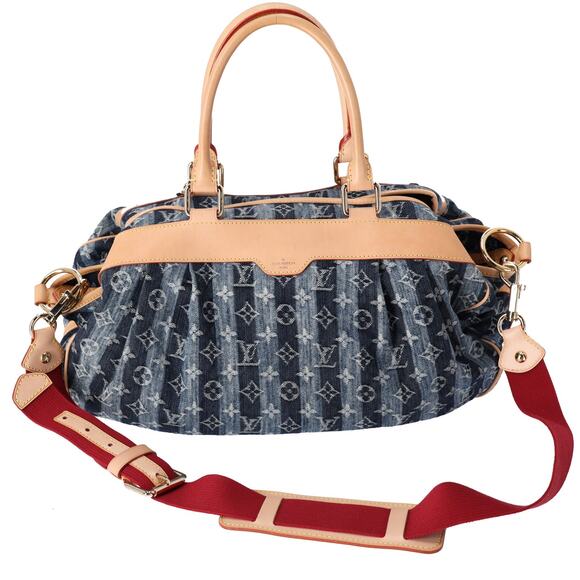 Louis Vuitton Cabas Raye GM Monogram Denim Handbag M95336 Blue - Picture 4 of 9